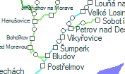 Vikyřovice szolgálati hely helye a térképen