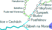 Bludov lázne szolgálati hely helye a térképen