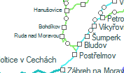 Ruda nad Moravou szolgálati hely helye a térképen
