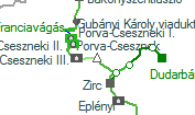 Porva-Csesznek szolgálati hely helye a térképen