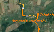 Nagyvasúti keresztezés szolgálati hely helye a térképen