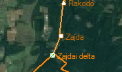 Zajda szolgálati hely helye a térképen