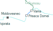 Prisaca Dornei szolgálati hely helye a térképen