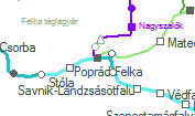 Poprád-Felka szolgálati hely helye a térképen