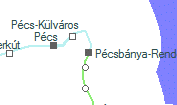Pécsbánya-Rendező szolgálati hely helye a térképen
