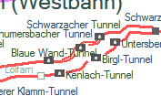 Thumersbacher Tunnel szolgálati hely helye a térképen