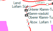 Oberer Klamm-Tunnel szolgálati hely helye a térképen