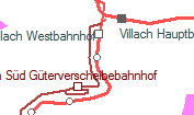 Villach Warmbad szolgálati hely helye a térképen