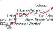 Abzw. Fritzens-Wattens szolgálati hely helye a térképen