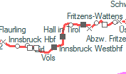 Innsbruck Hbf szolgálati hely helye a térképen