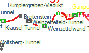 Weinzettelwand-Tunnel szolgálati hely helye a térképen