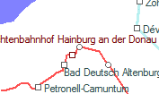 Hainburg an der Donau Personenbahnhof szolgálati hely helye a térképen