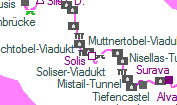 Solis-Tunnel szolglati hely helye a trkpen