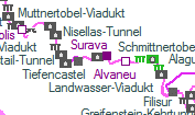 Tiefencastel-Tunnel szolglati hely helye a trkpen