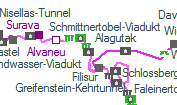 Landwasser-Tunnel szolgálati hely helye a térképen