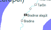 Bradinai alagút szolgálati hely helye a térképen