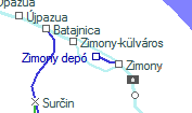 Zimony depó szolgálati hely helye a térképen