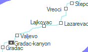 Lajkovac szolgálati hely helye a térképen