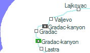 Gradac-kanyon szolgálati hely helye a térképen