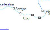 Uzici szolgálati hely helye a térképen