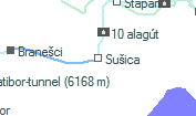 Sušica szolgálati hely helye a térképen