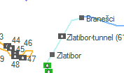 Zlatibor-tunnel (6168 m) szolgálati hely helye a térképen