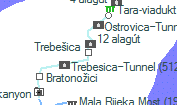 Trebešica szolgálati hely helye a térképen