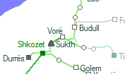 Vorë szolgálati hely helye a térképen