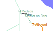 Most na Drini szolgálati hely helye a térképen