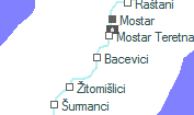 Bacevici szolgálati hely helye a térképen