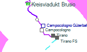 Campocologno Gterbahnhof szolglati hely helye a trkpen