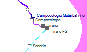 Tirano szolgálati hely helye a térképen