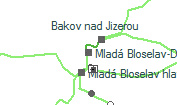 Mladá Bloselav-Debř szolgálati hely helye a térképen