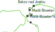 Mladá Bloselav hlavní nádraži szolgálati hely helye a térképen
