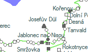 Josefův Důl szolgálati hely helye a térképen