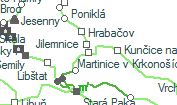 Martinice v Krkonoších szolgálati hely helye a térképen