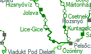 Lice-Gice szolgálati hely helye a térképen