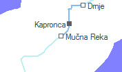 Mučna Reka szolgálati hely helye a térképen
