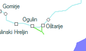 Oštarije szolgálati hely helye a térképen