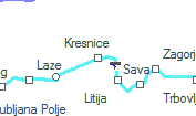 Kresnice szolgálati hely helye a térképen