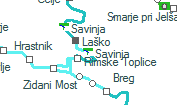 Savinja szolgálati hely helye a térképen