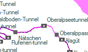 Oberalpseetunnel szolglati hely helye a trkpen