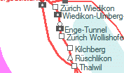 Zürich Wollishofen szolgálati hely helye a térképen