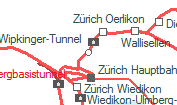 Zürich Wipkingen szolgálati hely helye a térképen