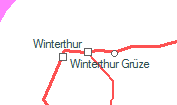Winterthur Grüze szolgálati hely helye a térképen