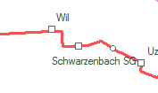 Schwarzenbach SG szolgálati hely helye a térképen