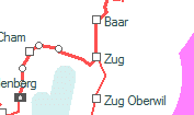 Zug szolgálati hely helye a térképen