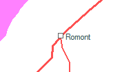 Romont szolgálati hely helye a térképen