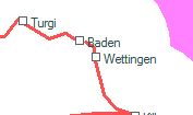 Wettingen szolgálati hely helye a térképen