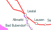 Liestal szolgálati hely helye a térképen